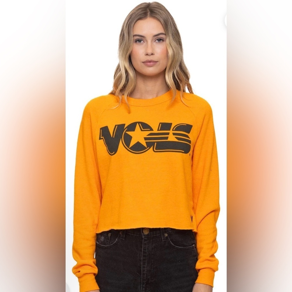 Aviator Nation UNIVERSITY OF TENNESSEE VOLS CROPPED CREW SWEATSHIRT -